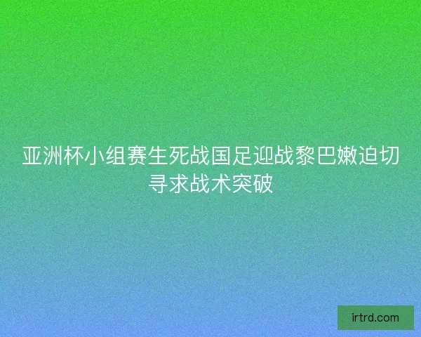 亚洲杯小组赛生死战国足迎战黎巴嫩迫切寻求战术突破
